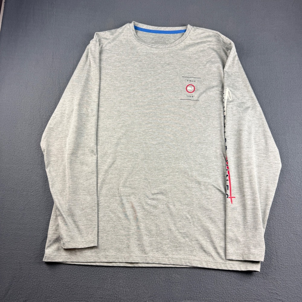 Vineyard Vines Shirt Mens L Gray Performance Long Sleeve Ski Graphic Tee Stretch